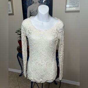 Moda International Cream Long Sleeve Top - S